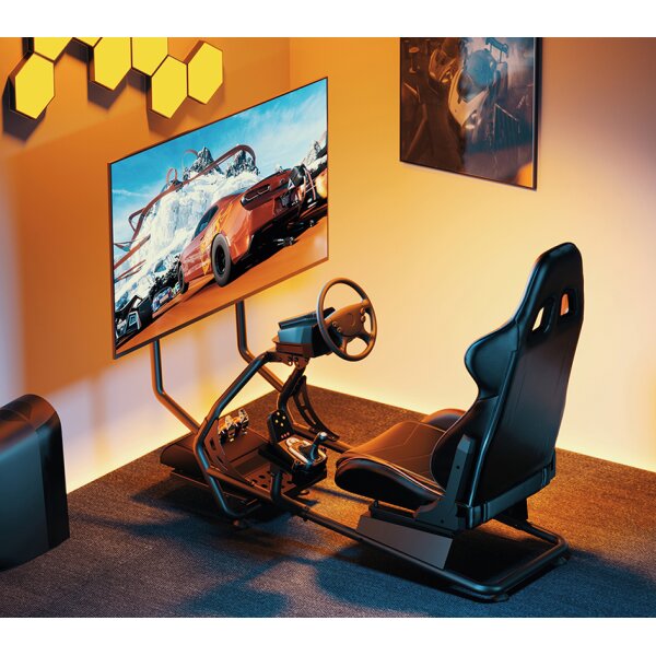 LogiLink Racing-Simulator Cockpit mit Monitorhalterung