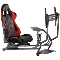 LogiLink Racing-Simulator Cockpit mit Monitorhalterung