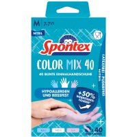 Spontex Nitril-Handschuh Colormix, Grösse L, farbig...