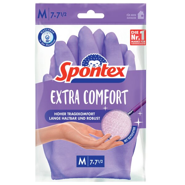 Spontex Gant en latex Extra Comfort, taille: L, lilas