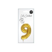 I AM CREATIVE Folienballon Zahl 9 85cm 1000-1054 gold
