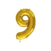 I AM CREATIVE Folienballon Zahl 9 85cm 1000-1054 gold