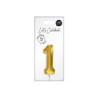I AM CREATIVE Folienballon Zahl 1 85cm 1000-1044 gold