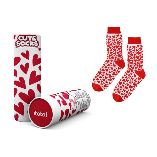 I-TOTAL Chaussettes Taille 36-41 XL2827 Follow your Heart, rouge