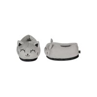 I-TOTAL Chaussons peluche 30x19x18cm XL2845 Grey Cat