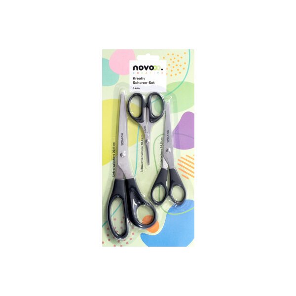 NOVOOO Scheren-Set Kreativ E-131190-Set 3-teilig, 10.4/14.8/20.8cm
