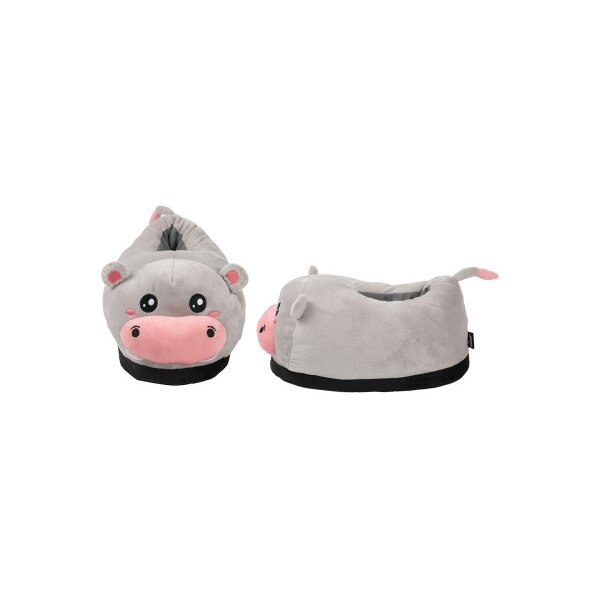 I-TOTAL Plüsch-Hausschuhe 30x19x18cm XL2850 Hippo grau