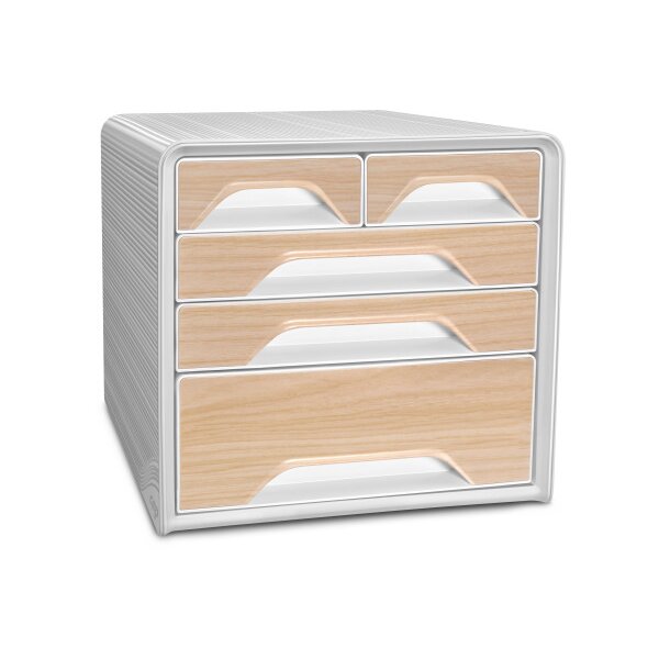 CEP Schubladenbox Smoove Silva 1072131021 5 Schubladen weiss/buche