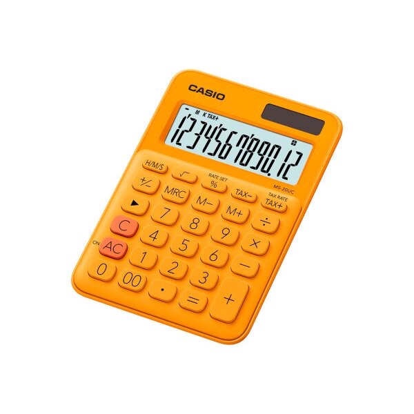CASIO Calculatrice Mini MS-20UC-RG-S 12 chiffres orange
