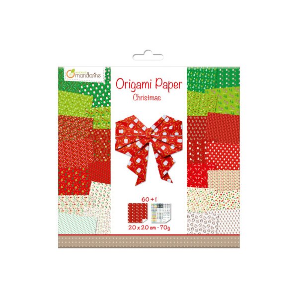 MANDARINE Dépliants Origami 20x20cm OR506C X-Mas 70g 60 feuilles