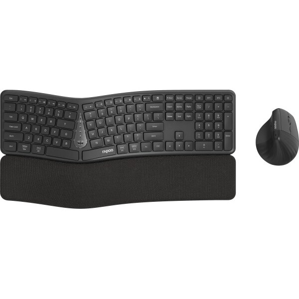 RAPOO 8810M Ergonomic Deskset 13115 Wireless, Grey