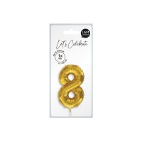 I AM CREATIVE Folienballon Zahl 8 85cm 1000-1053 gold
