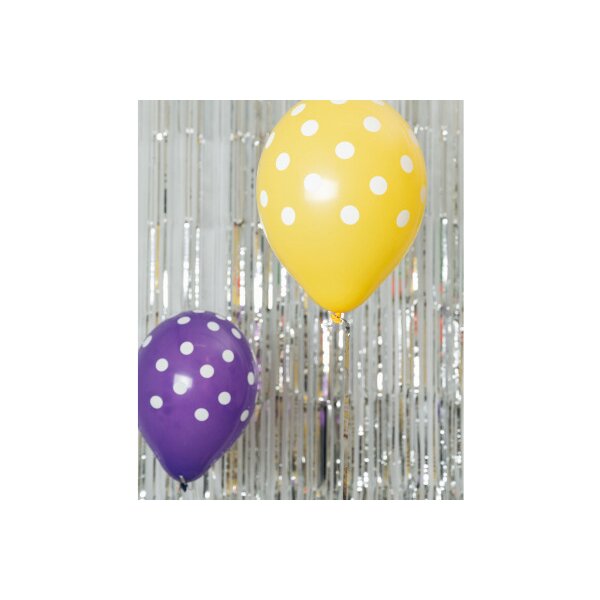 I AM CREATIVE Ballons gros points 27cm 1000-1057 Mix 6 pi&egrave;ces