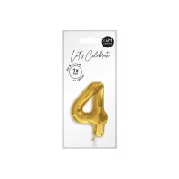 I AM CREATIVE Folienballon Zahl 4 85cm 1000-1049 gold