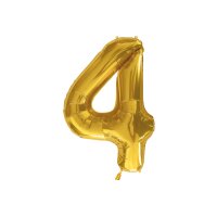 I AM CREATIVE Folienballon Zahl 4 85cm 1000-1049 gold