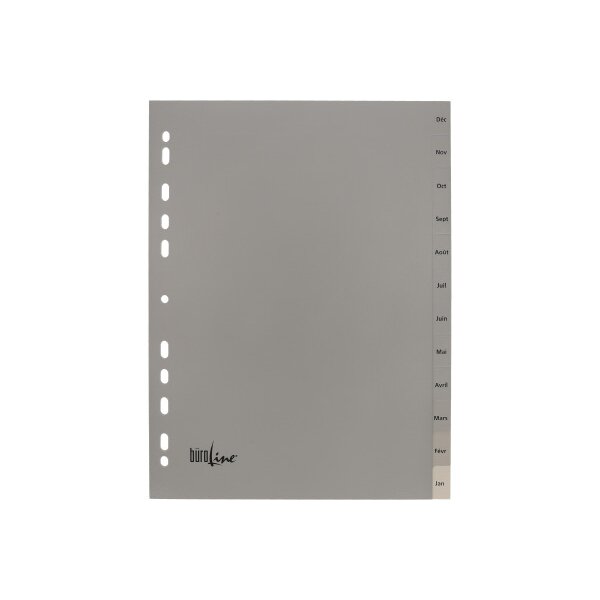 BÜROLINE Répertoires PP A4 40955 gris Déc-Jan FR