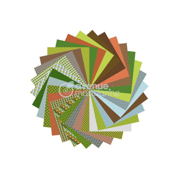 MANDARINE Dépliants Origami 20x20cm OR512C Dino 70g 60 feuilles