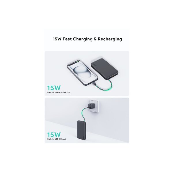 AUKEY Spark Sling 10000mAh PB PB-Y53P GR 20W PD, Bild-in-USB-C Cal.Gr