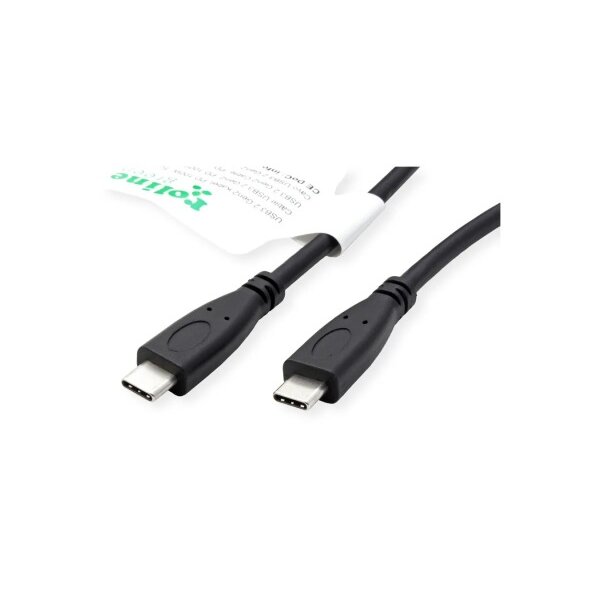 ROLINE USB-C-C, Lade & Datenkabel 11.44.9057 Black, ST/ST, 100W, 3.2Gen2 1m