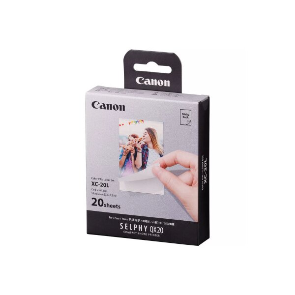 CANON Encre Coul./Etiquett 54x85mm XC-20L Selphy QX20 20 feuilles