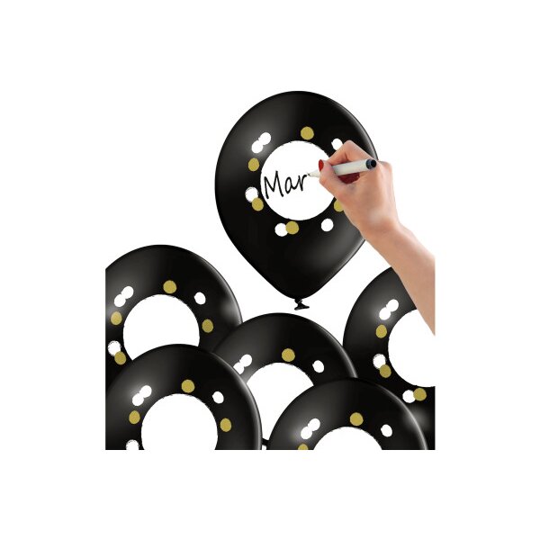 I AM CREATIVE Ballons DIY Beschriften 27cm 1000-1069 schwarz 6 Stück