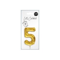 I AM CREATIVE Folienballon Zahl 5 85cm 1000-1050 gold