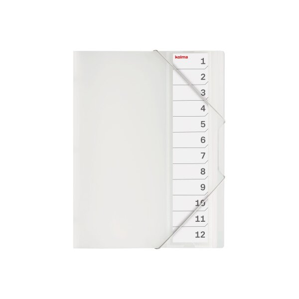 KOLMA Pendenzenmappe A4 11.212.00 transparent 12-teilig