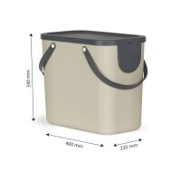 ROTHO Recyclingbox Albula 25lt 1024907422 Cappuccino...
