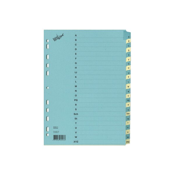 B&Uuml;ROLINE R&eacute;pertoire carton A4 40573 bleu/beige A-Z 24 pcs.