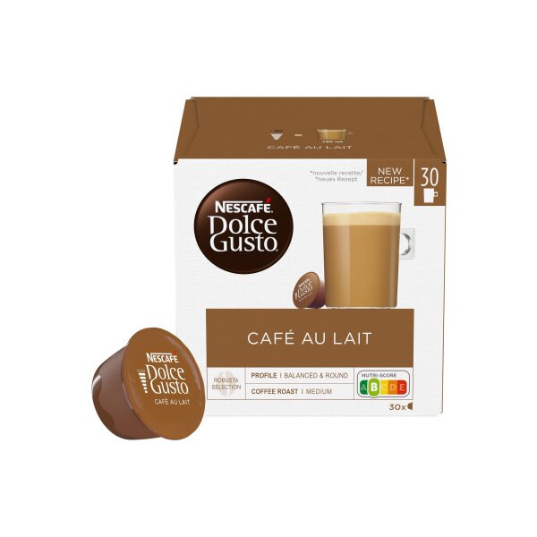 NESCAFE Kaffeekapseln Dolce Gusto 12483863 Café Au Lait 30 Stück