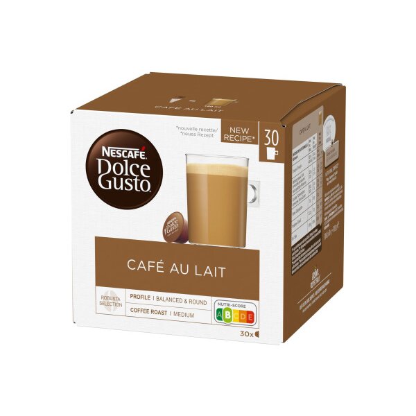 NESCAFE Kaffeekapseln Dolce Gusto 12483863 Café Au Lait 30 Stück