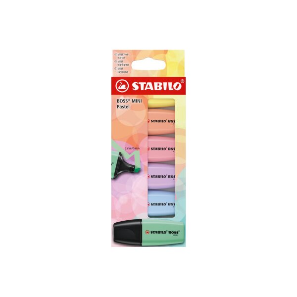 STABILO Boss mini 2-5mm 07/6-2-01 &eacute;tui 6 pi&egrave;ces