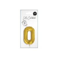 I AM CREATIVE Folienballon Zahl 0 85cm 1000-1055 gold