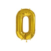 I AM CREATIVE Folienballon Zahl 0 85cm 1000-1055 gold