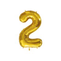 I AM CREATIVE Folienballon Zahl 2 85cm 1000-1047 gold