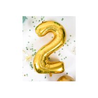 I AM CREATIVE Folienballon Zahl 2 85cm 1000-1047 gold