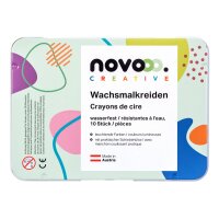 NOVOOO Wachsmalkreide 93361-0008 10 Farben, wasserfest
