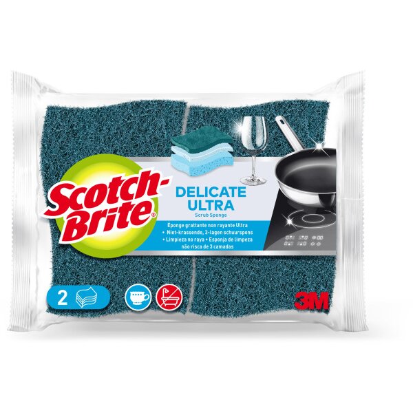 SCOTCH-BRITE Éponge Delicate Ultra 7100227600 sans rayures 2 pièces
