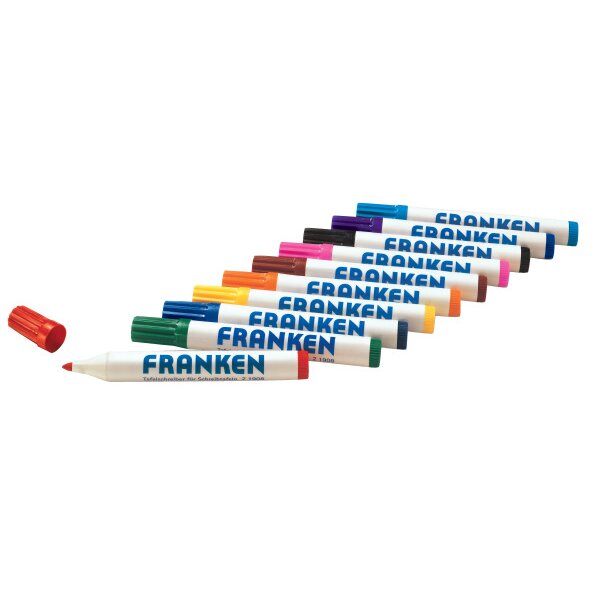 FRANKEN Marq. pour tableau blanc 2-6mm Z1901 assortis 10 pieces