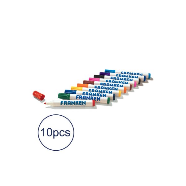 FRANKEN Marq. pour tableau blanc 2-6mm Z1901 assortis 10 pieces