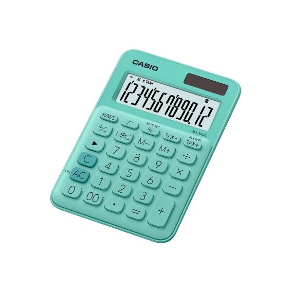 CASIO Mini Taschenrechner MS-20UC-GN-S 12-stellig grün