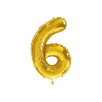 I AM CREATIVE Folienballon Zahl 6 85cm 1000-1051 gold
