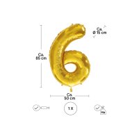 I AM CREATIVE Ballon plastique no. 6 85cm 1000-1051 or