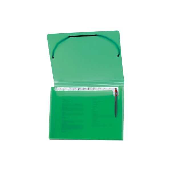 KOLMA Sammelmappe Daily Easy A4 11.017.01 grün, 13 Taschen, Kolmaflex