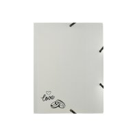KOLMA Gummibandmappe Wedding A4 11.179.07 opak silber,love