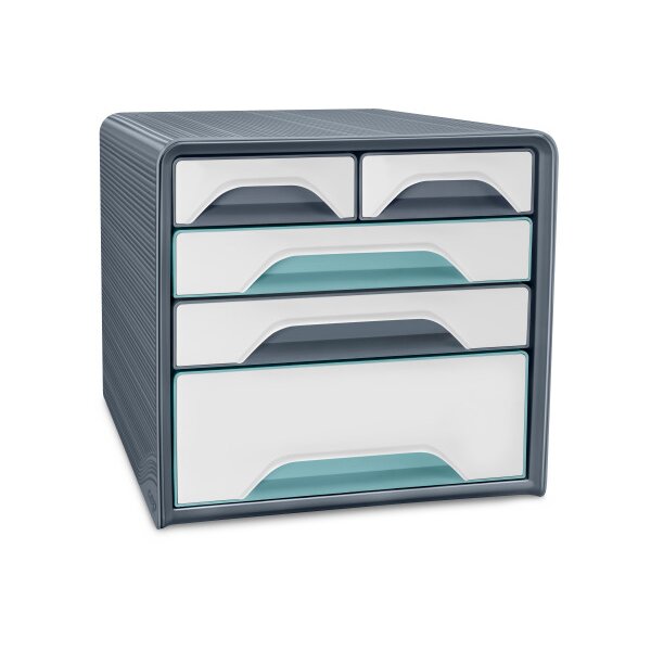 CEP Set tiroires Smoove Riviera 1072136301 gris/ blanc/mint 5 tiroirs