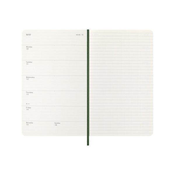 MOLESKINE Wochen-Notizkalender 26/27 DSK1518WN3Y27 18M liniert SC gr&uuml;n 13x21cm