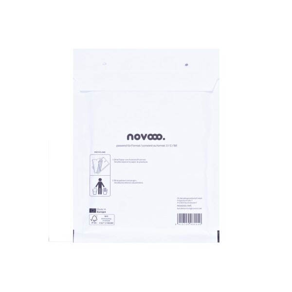 NOVOOO Enveloppe molleton Gr.3 E-1712136 blanc, 170x225mm 100 pièces
