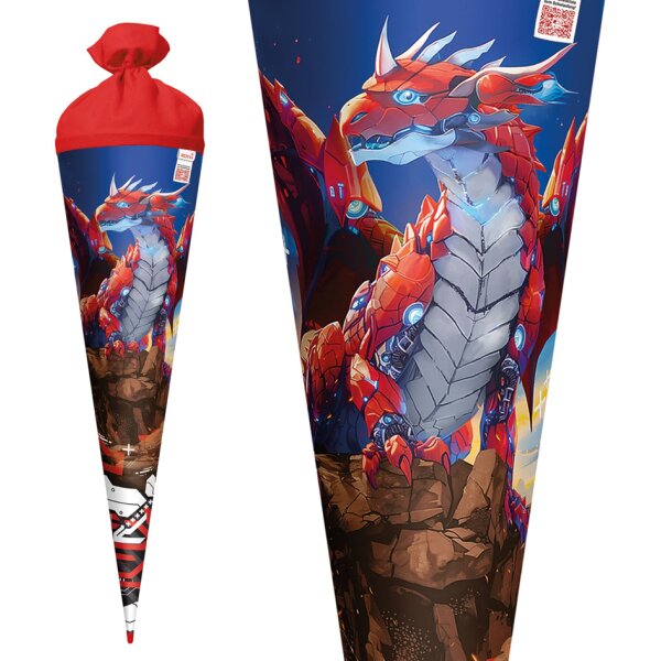 ROTH Motiv-Schultüte "Robo Drache", rund, 700 mm, Folie