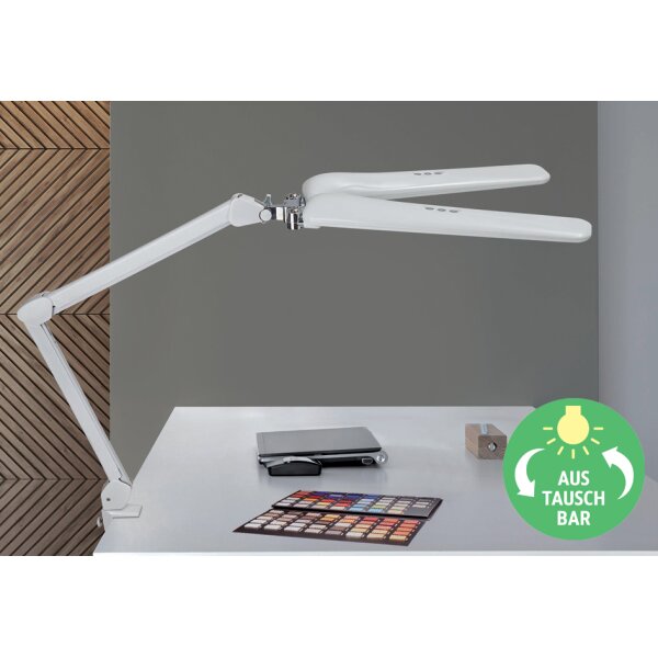 MAUL Lampe de bureau &agrave; LED MAULcraft duo, dimmable, blanc